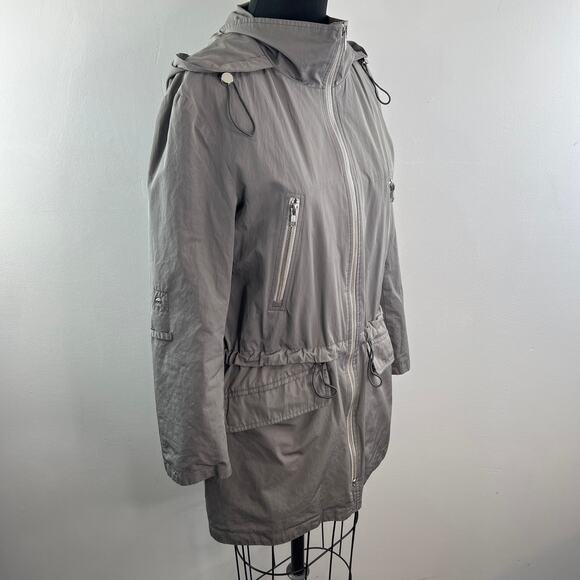 Soia & Kyo Sylvia Heather Gray Utility Jacket Hooded Full Zip Size Small S - Picture 5 of 9
